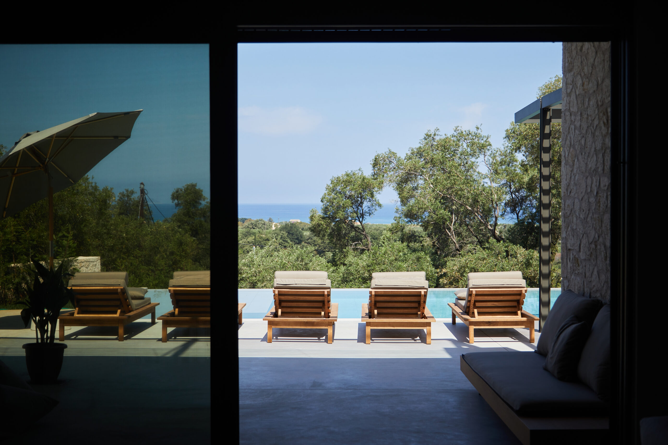 View from Family Room to the pool Villa 1